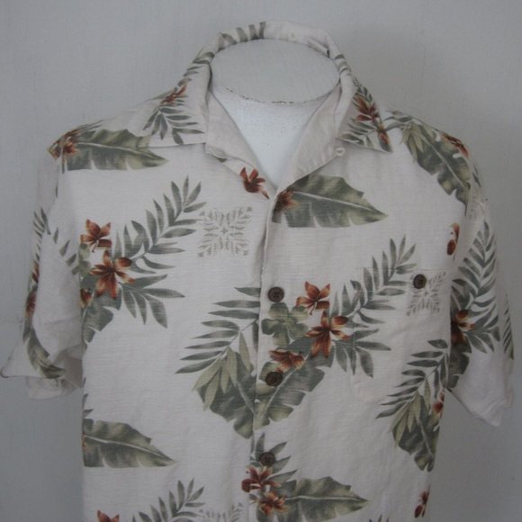 Summa vintage Men Hawaiian camp shirt p2p 24 L aloha luau tropical linen blend - Picture 5 of 10
